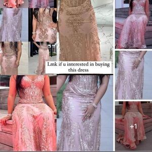 Elegant Pink and Gold Women's Dress